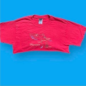 Vintage 90s/Y2K Florida Embroidered T-Shirt Crop Top